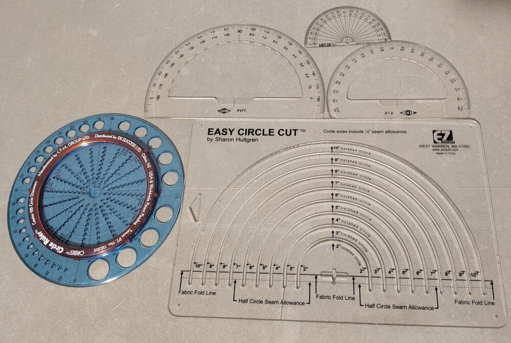 EZ Quilting Easy Circle Cut Ruler EK Success Circle Maker Protractor Templates 5